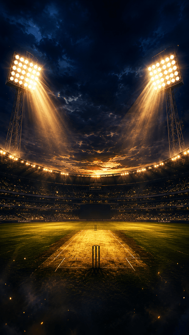 Cricket Rivals stadium render showing a high-detail cricket pitch